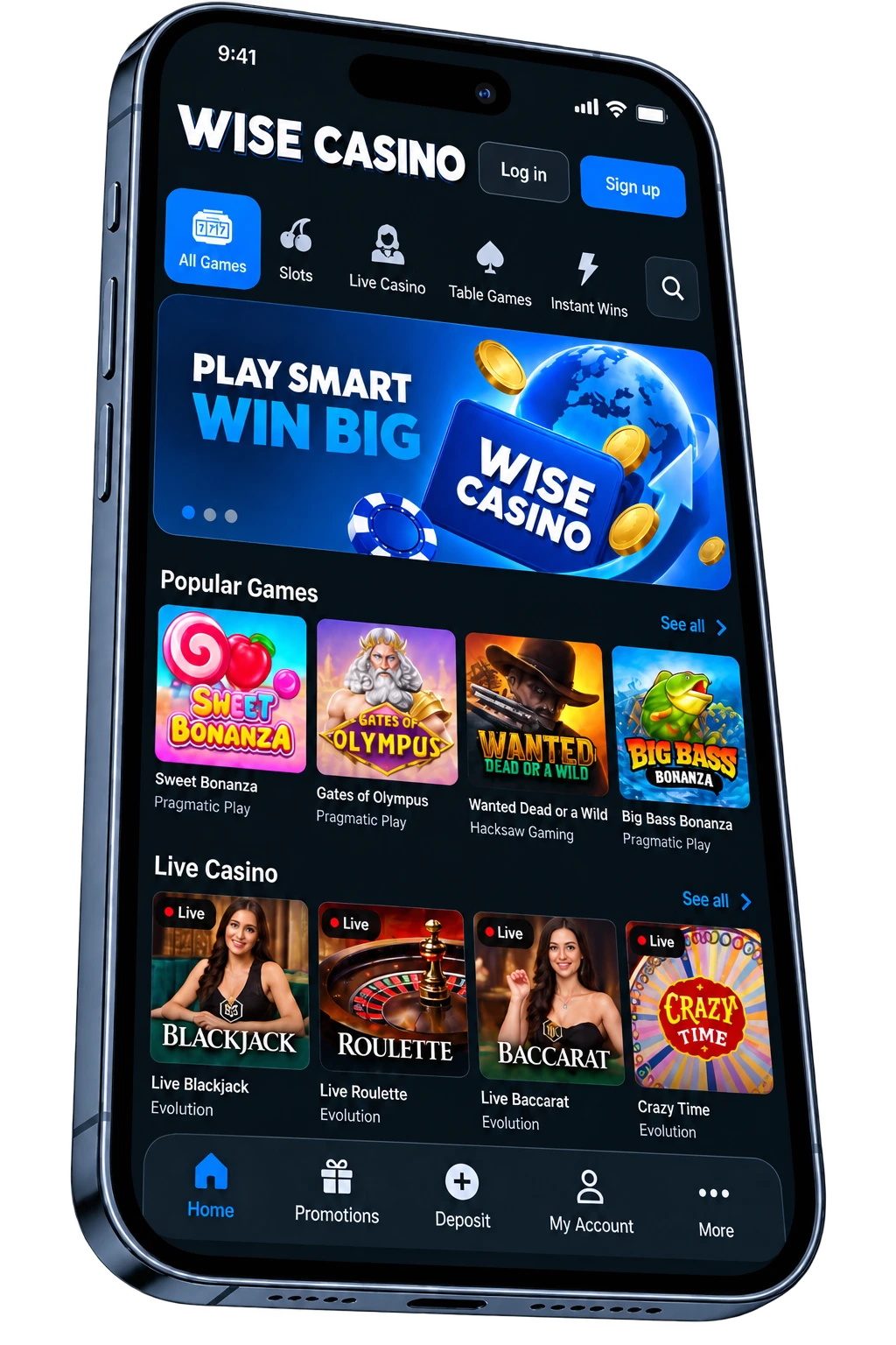 Aplicația Wise Casino